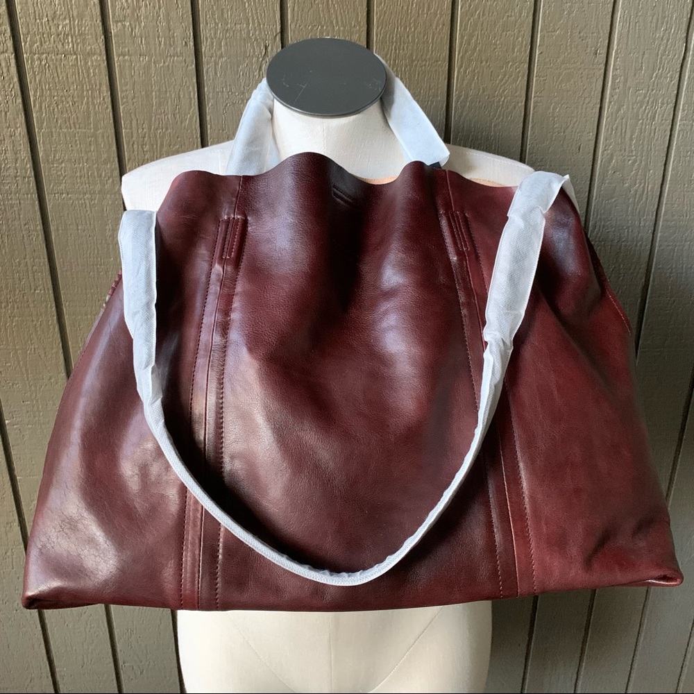 Old Trend Forest Island Leather Tote Bag Color Rusty Red NWT - Picture 4 of 10